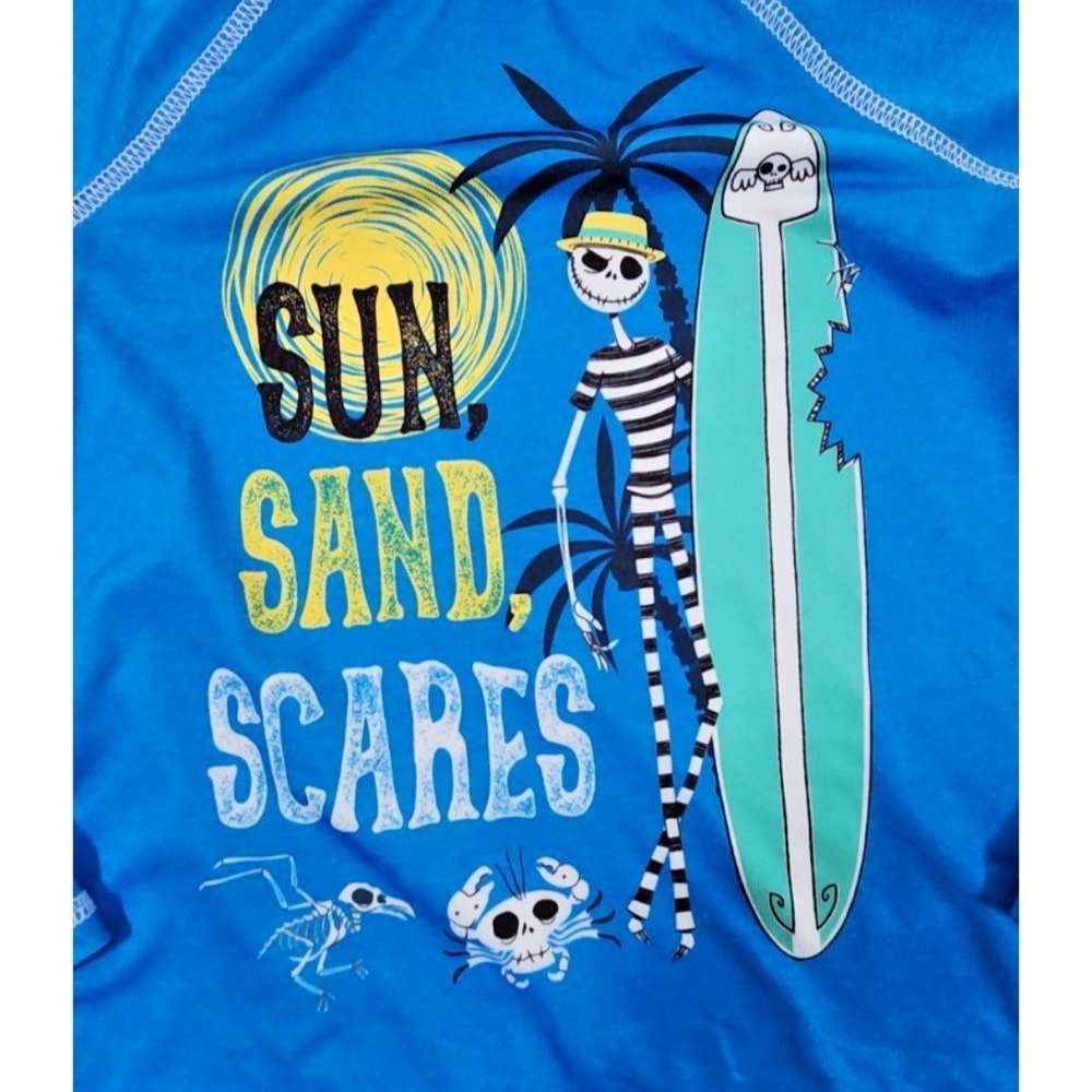 Disney Nightmare‎ Before Christmas Jack Skellington Rash Guard Blue Boys 4/5 - Picture 2 of 4